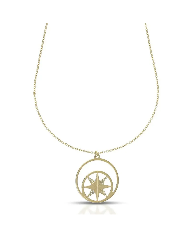 Collier Dana Zephyr en or jaune avec rose des vents