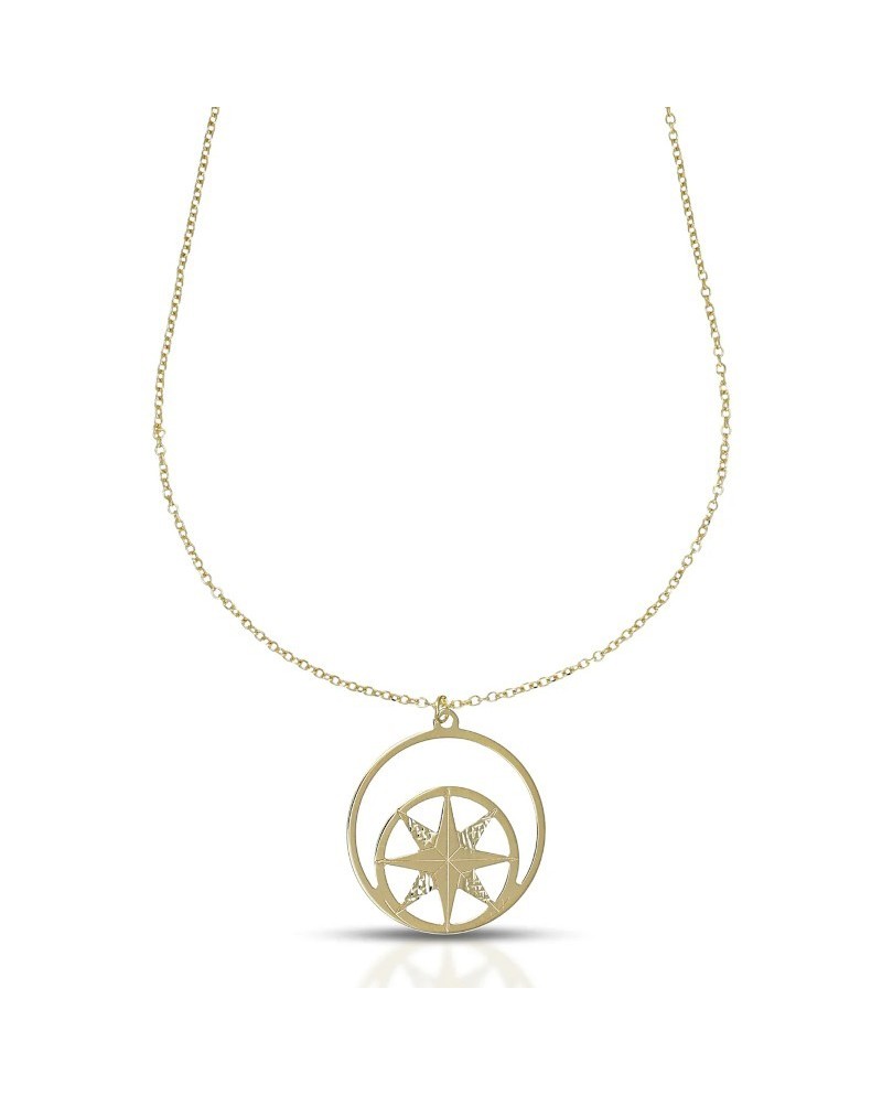 Dana Zephyr Yellow Gold Necklace with Compass Rose