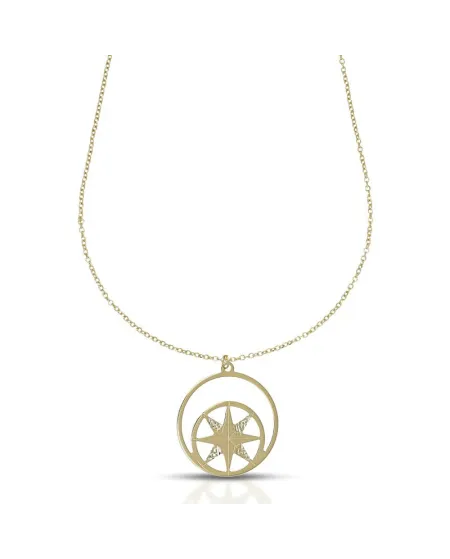 Collier Dana Zephyr en or jaune avec rose des vents