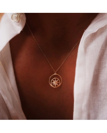 Collana Dana Zephyr in Oro Giallo con Rosa dei Venti