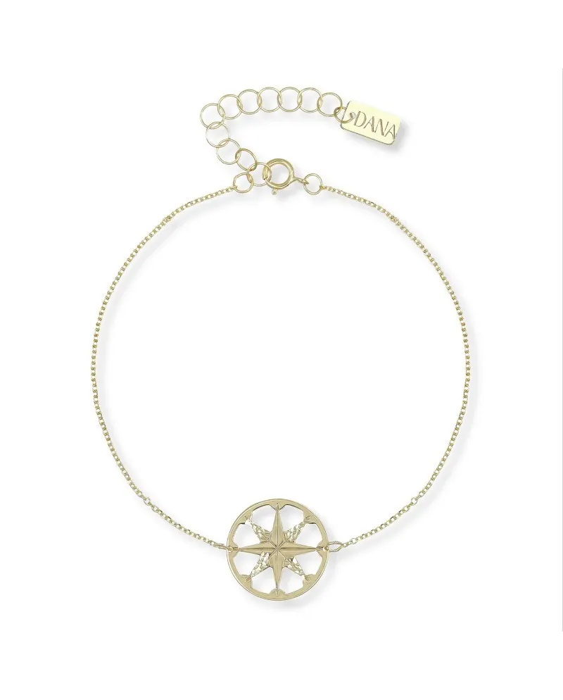 Bracelet Dana Zephyr en or jaune avec rose des vents