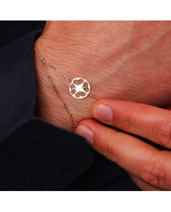 Bracciale Dana Zephyr in Oro Giallo con Rosa dei Venti