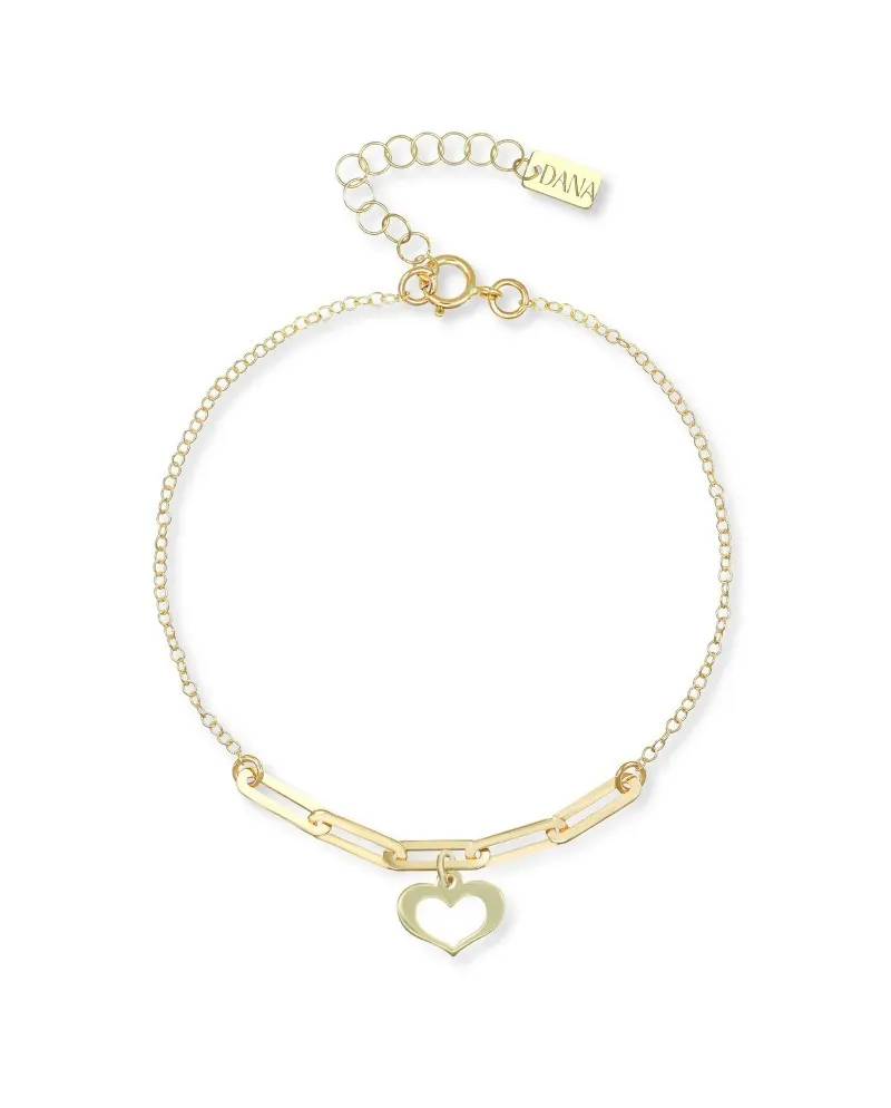 Bracciale Dana in Oro Giallo con Cuore Pendente