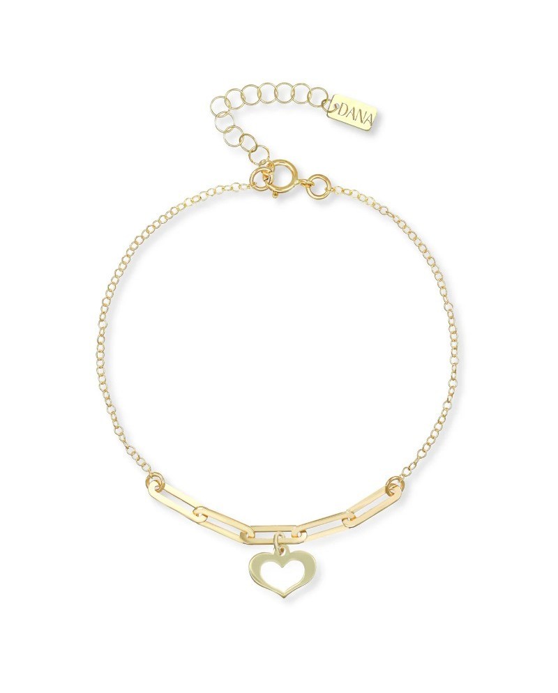 Dana Bracelet in Yellow Gold with Pendant Heart