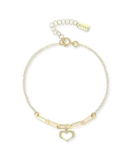 Bracciale Dana in Oro Giallo con Cuore Pendente