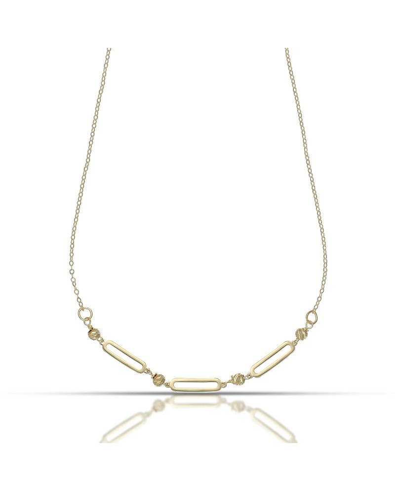 Dana Elen Yellow Gold Necklace with Oval Elements
