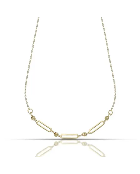 Dana Elen Yellow Gold Necklace with Oval Elements