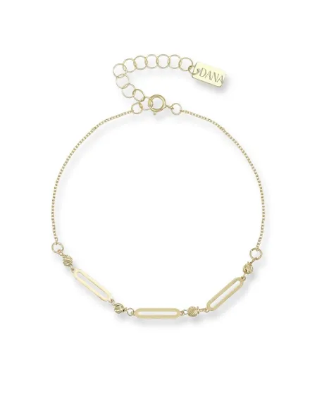 Bracelet Dana Elen en or jaune avec éléments ovales