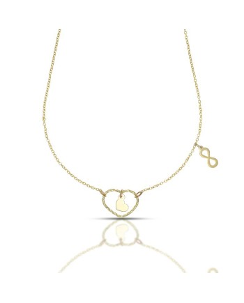 Collier Dana Infinity Love en or jaune avec cœur et symbole infini