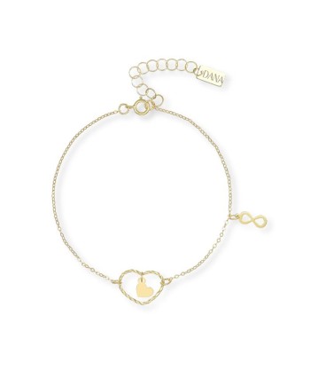 Bracciale Dana Infinity Love in Oro Giallo con Cuore e Simbolo Infinito
