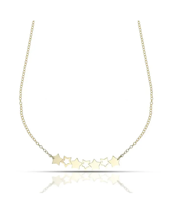 Dana Necklace in Yellow Gold with Alternating Stars