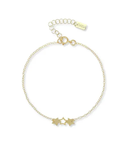 Bracelet Dana en or jaune avec étoiles alternées