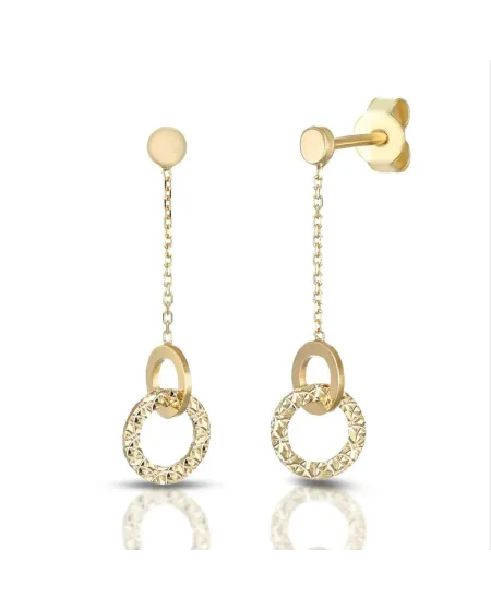 Dana Cordelia Yellow Gold Intertwined Round Drop Earrings