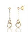 Boucles d'oreilles pendantes rondes entrelacées en or jaune Dana Cordelia