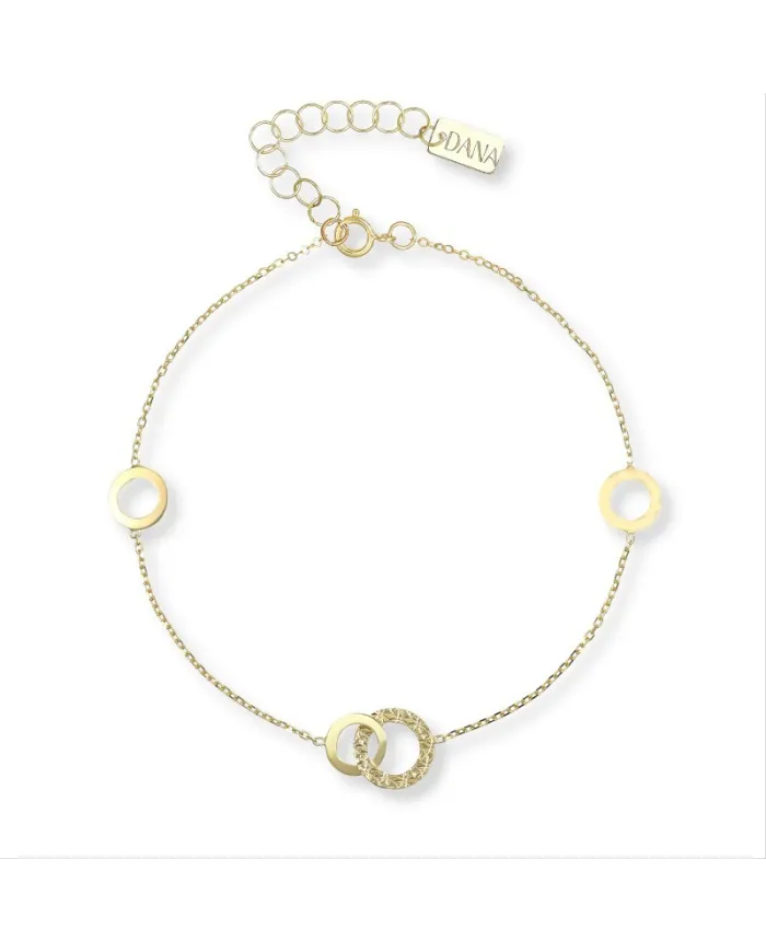 Bracelet Dana Cordelia en or jaune avec ronds entrelacés