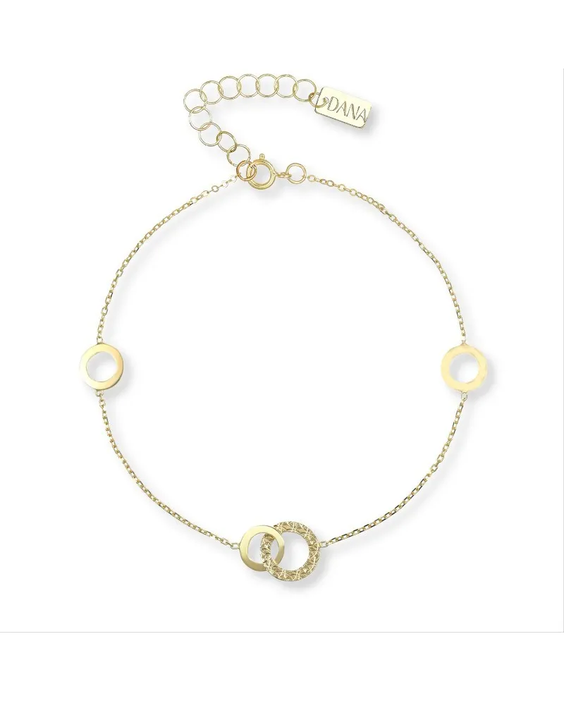 Bracciale Dana Cordelia in Oro Giallo con Tondi Intrecciati