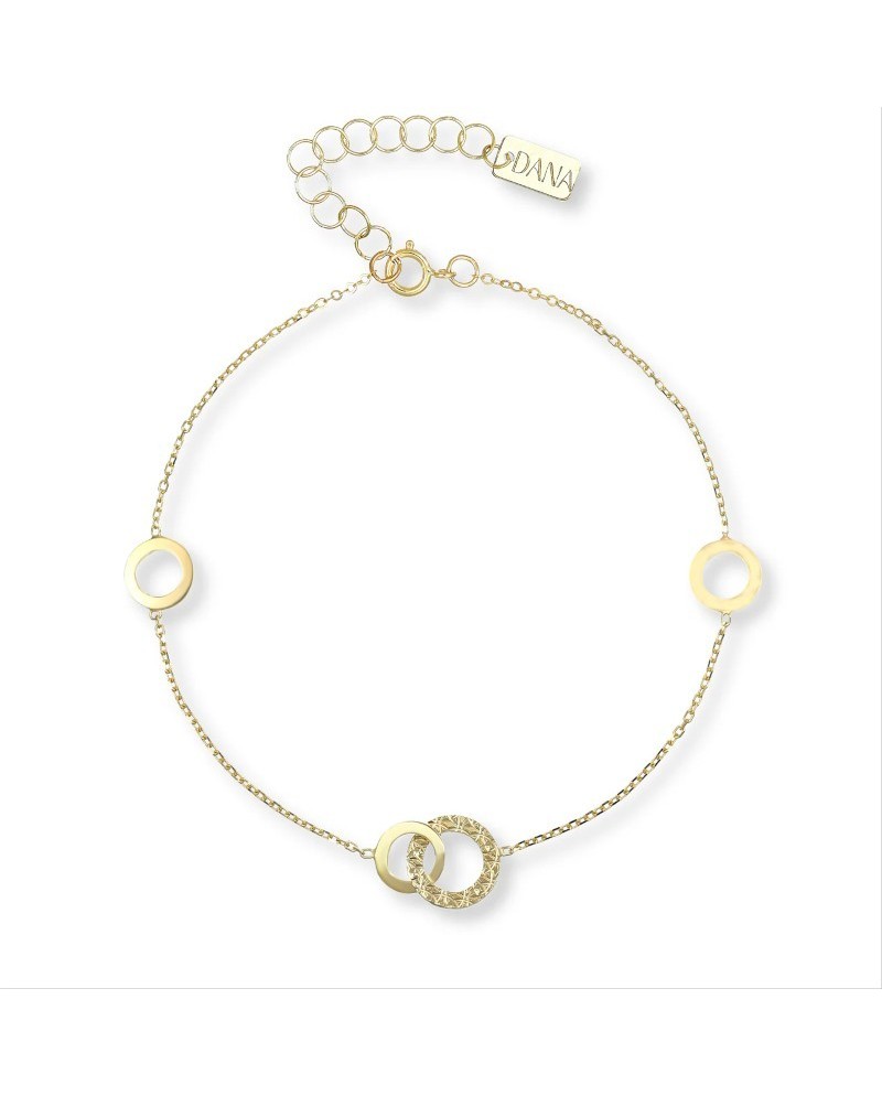 Bracelet Dana Cordelia en or jaune avec ronds entrelacés