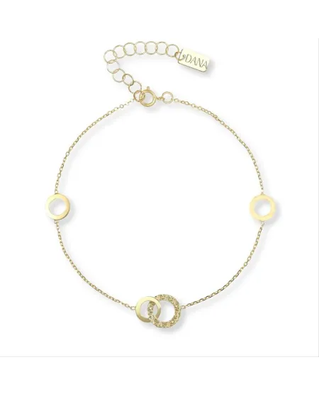 Bracciale Dana Cordelia in Oro Giallo con Tondi Intrecciati