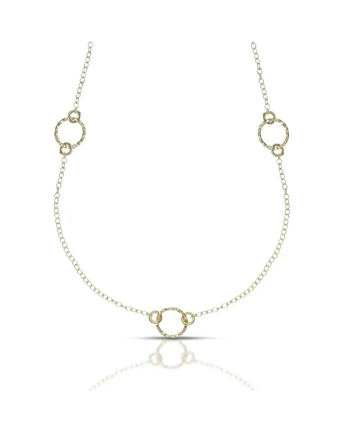 Collana Dana Scintille in Oro Giallo con Elementi Diamantati