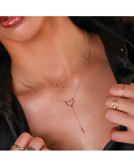 Collana Dana Scintille in Oro Giallo con Elementi Diamantati
