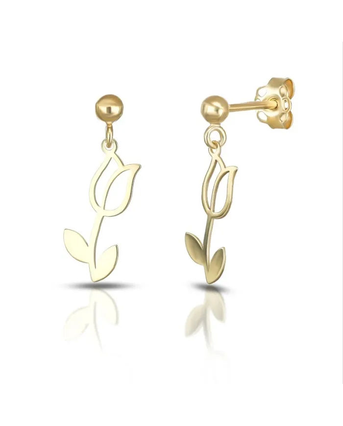 Boucles d'oreilles tulipes en or jaune Dana Bloom