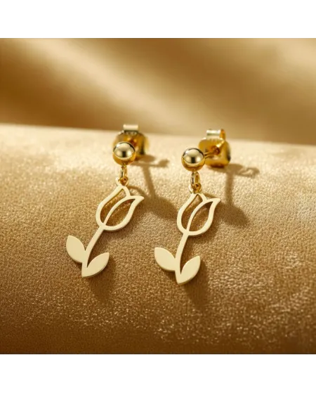 Boucles d'oreilles tulipes en or jaune Dana Bloom