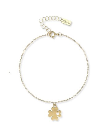 Bracelet Dana en or jaune avec pendentif trèfle à quatre feuilles