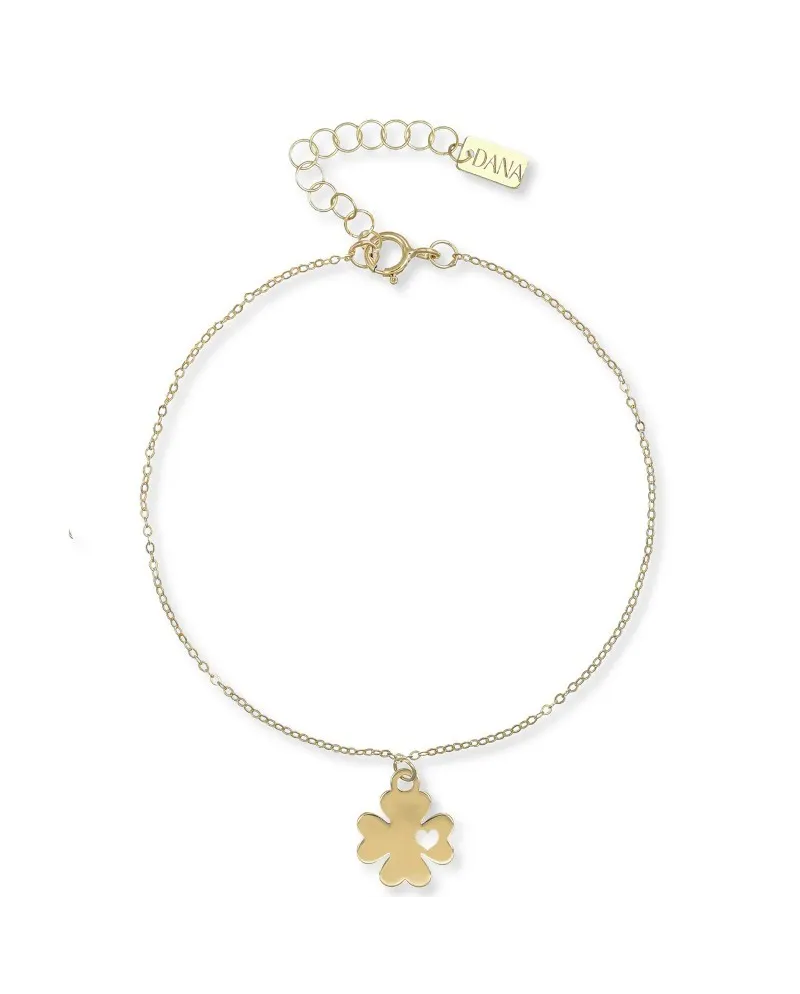 Bracelet Dana en or jaune avec pendentif trèfle à quatre feuilles