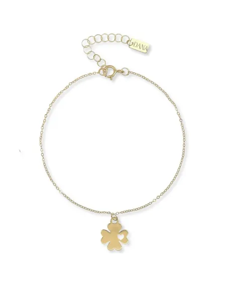 Bracciale Dana in Oro Giallo con Quadrifoglio Pendente