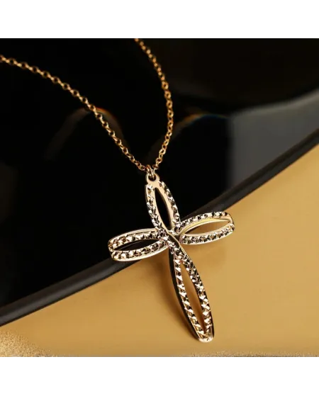 Dana Corpus Lux Necklace in Yellow Gold with Cross