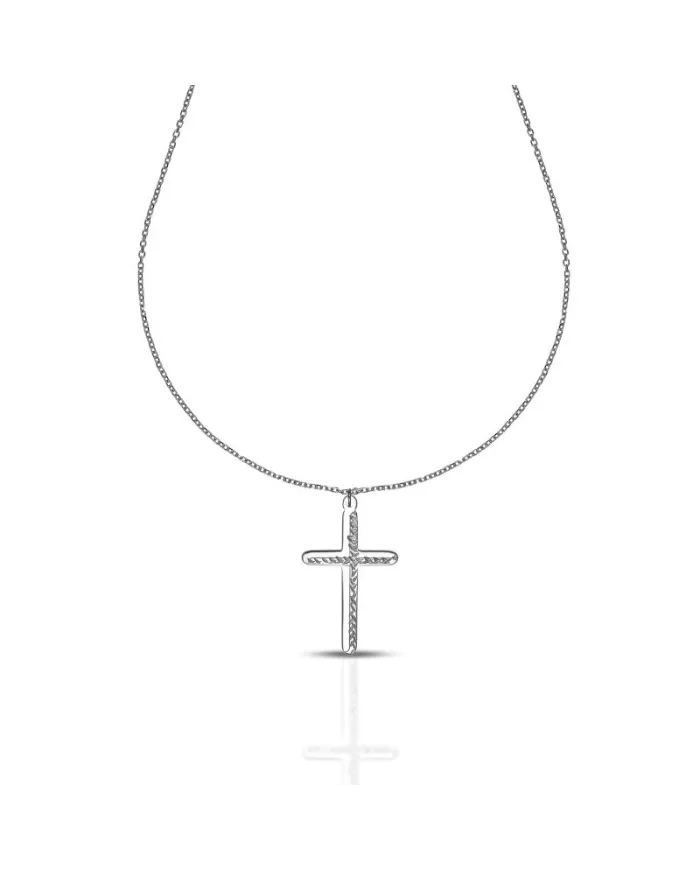 Collier Dana Corpus Lux en or blanc avec croix