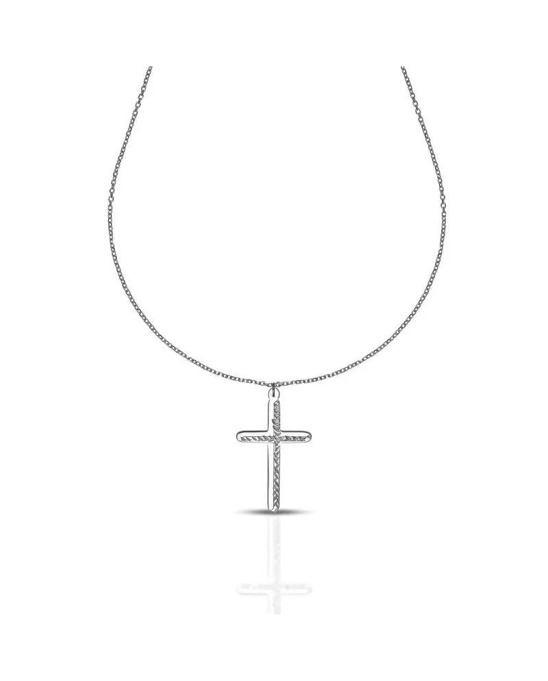 Collier Dana Corpus Lux en or blanc avec croix