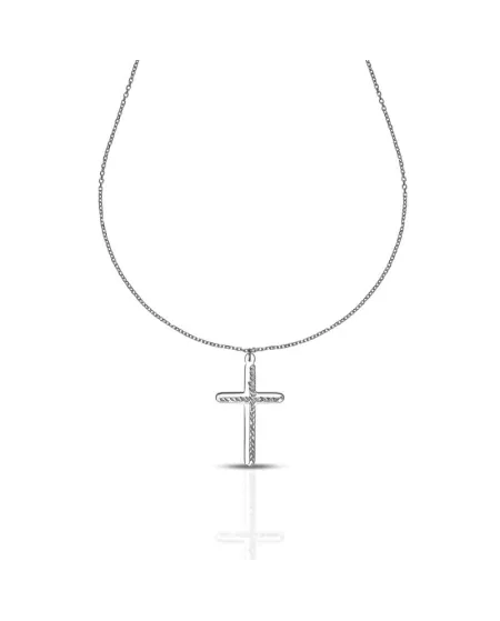 Collana Dana Corpus Lux in Oro Bianco con Croce