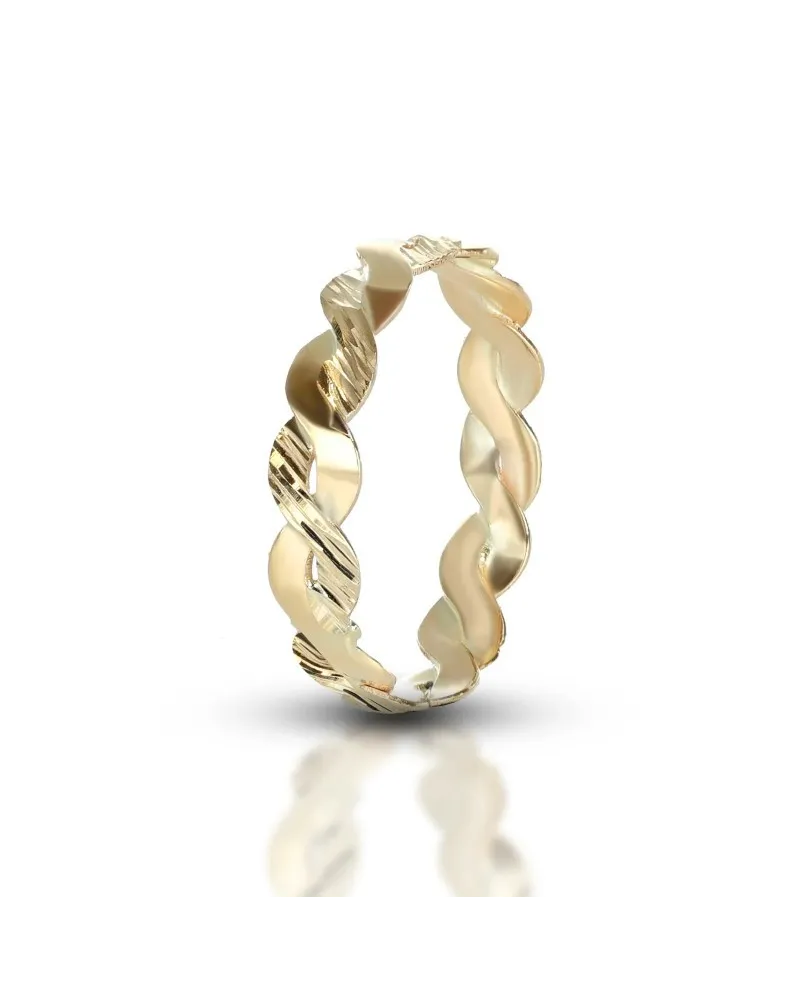 Anello Dana Intreccio Diamantato in Oro Giallo
