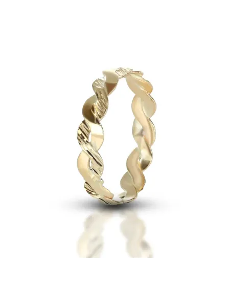 Anello Dana Intreccio Diamantato in Oro Giallo