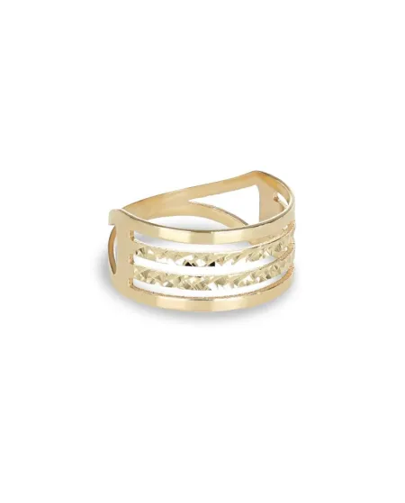 Anello Dana a Fascia in Oro Giallo con Finitura Diamantata
