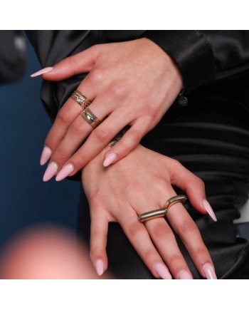 Dana Band Ring in Yellow Gold with Diamond Finish