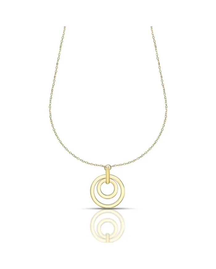 Dana Alba Yellow Gold Necklace with Concentric Circles