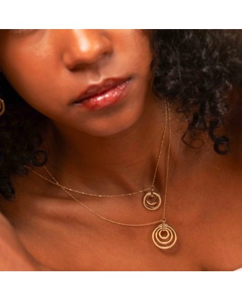 Dana Alba Yellow Gold Necklace with Concentric Circles