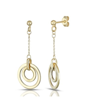 Dana Alba Yellow Gold Concentric Circle Drop Earrings