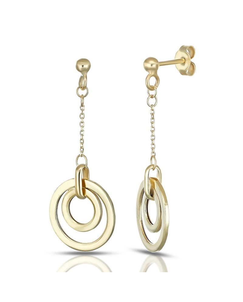 Dana Alba Yellow Gold Concentric Circle Drop Earrings