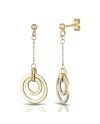 Dana Alba Yellow Gold Concentric Circle Drop Earrings