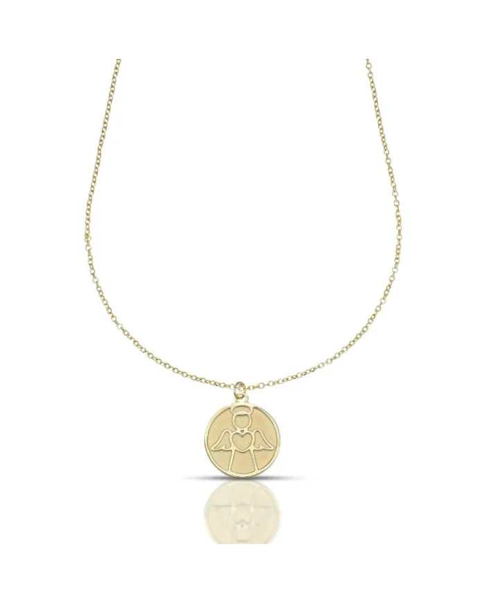 Dana Custos Animae Yellow Gold Necklace with Angel