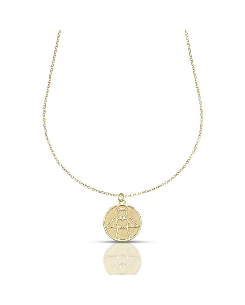 Collier en or jaune Dana Custos Animae avec ange