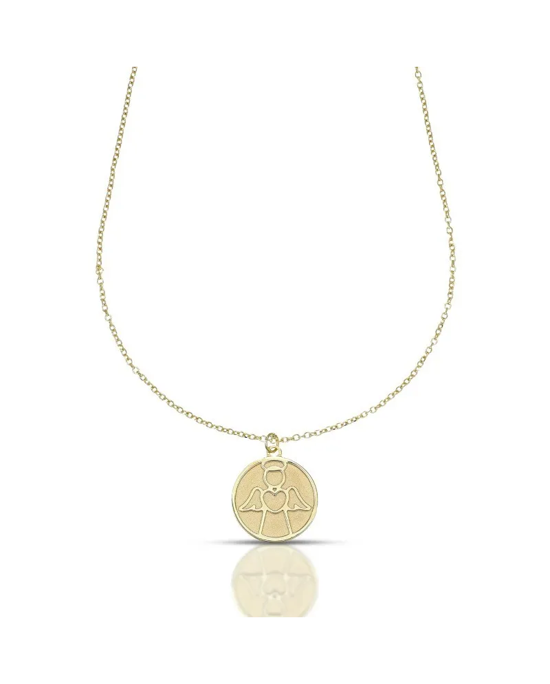 Collier en or jaune Dana Custos Animae avec ange