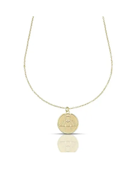 Collana Dana Custos Animae in Oro Giallo con Angioletto