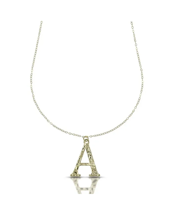 Collier Dana en or jaune avec lettre «&nbsp;A&nbsp;»