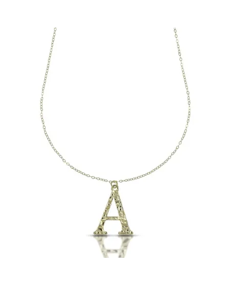 Collier Dana en or jaune avec lettre « A »