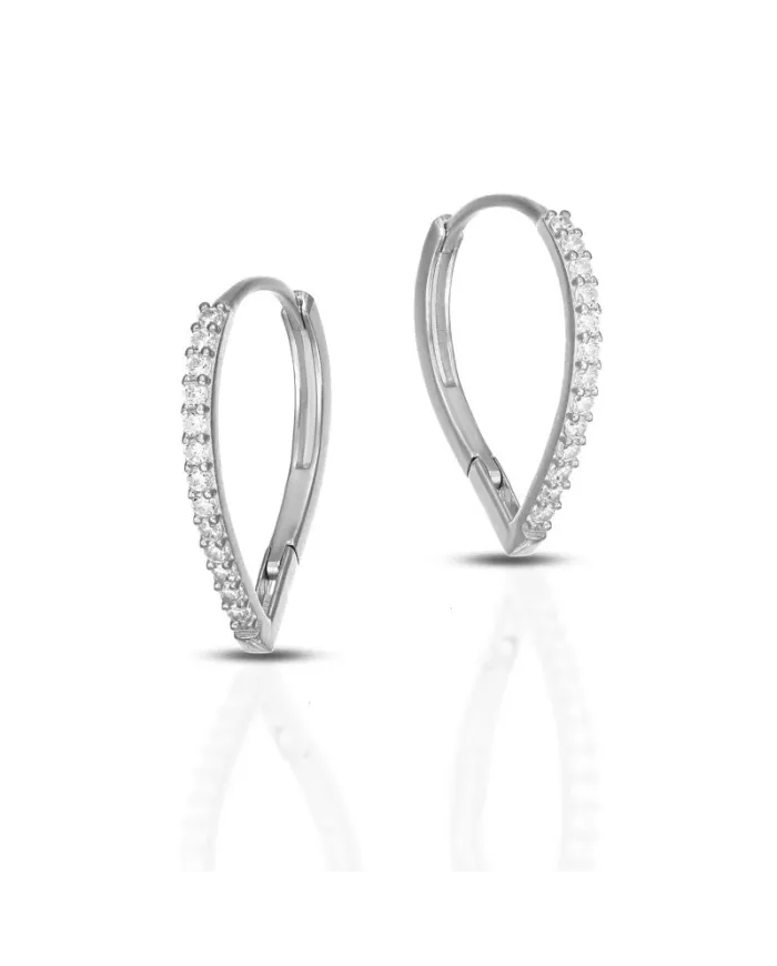 Dana InDrop White Gold Earrings with Stones