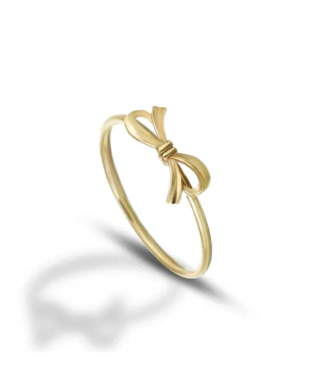 Anello Dana in Oro Giallo a Filo Sweety con Fiocco